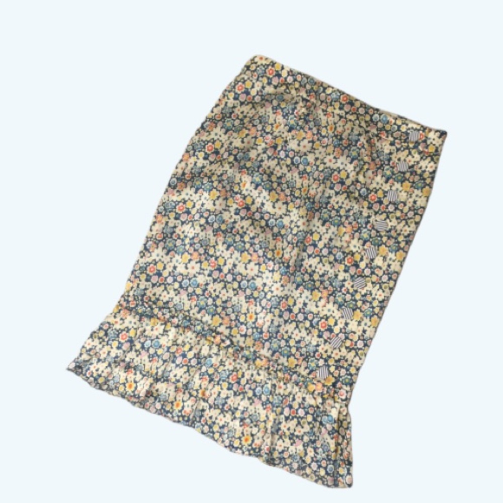 Marc Jacobs Silk Floral Skirt w/ Buttons & Ruffle